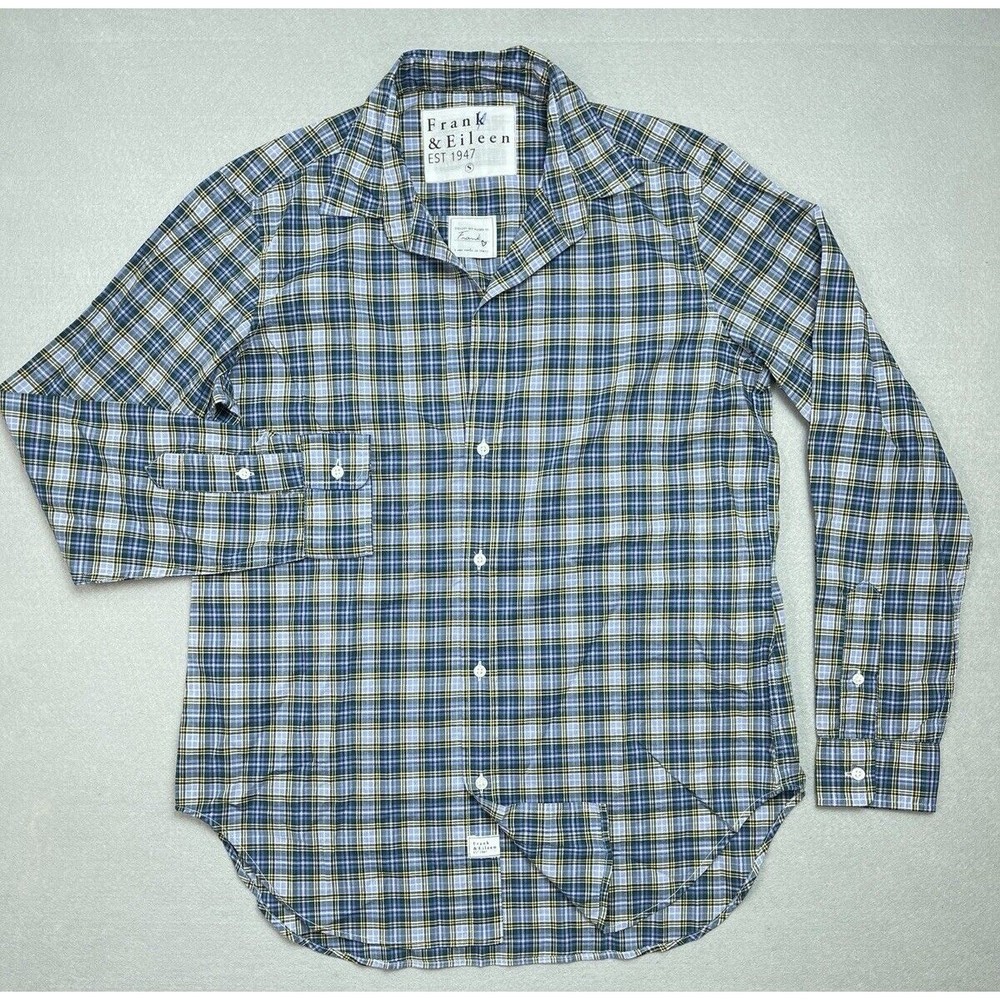 Frank & Eileen Shirt Womens Small Blue Tartan Frank Shirt Long Sleeve Cotton